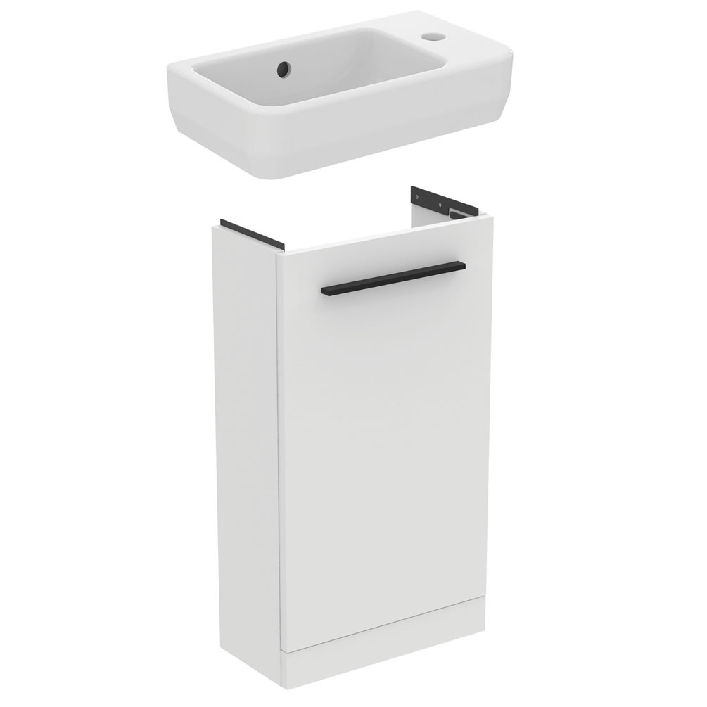 Cutout image of Ideal Standard i.life S 450mm Matt White Cloakroom Basin Vanity Unit